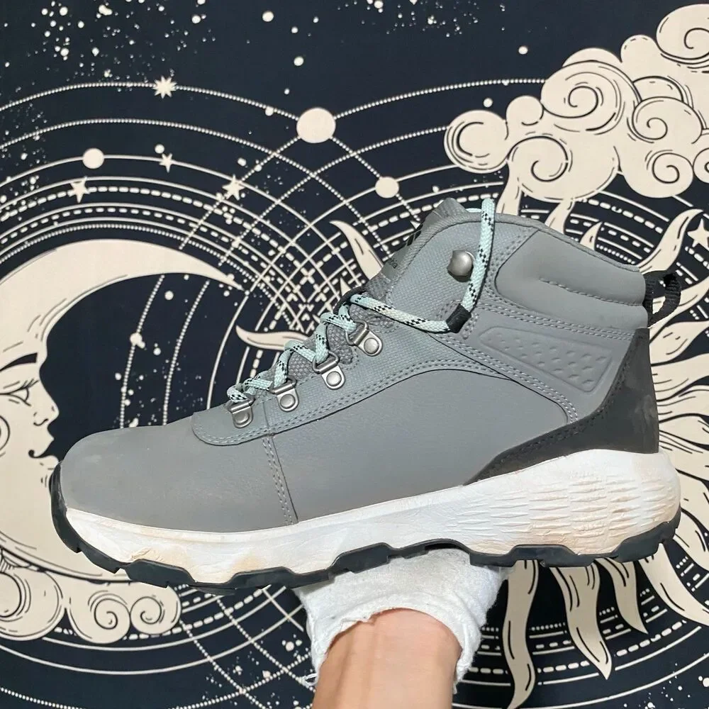 Columbia Newton Wander 2125521052 Hiking Boot Women's 9 Gray Leather Lace-Up